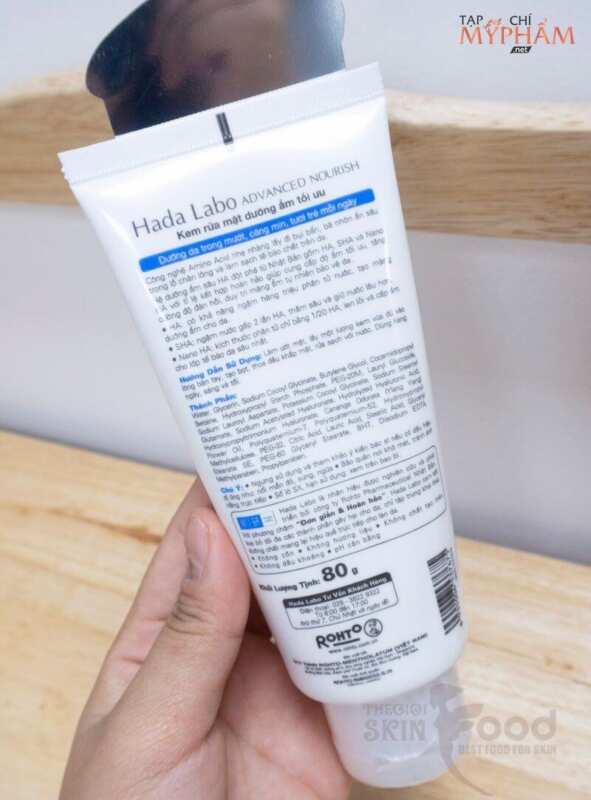 Review sữa rửa mặt Hada Labo Advanced Nourish Hyaluron Cleanser cấp ẩm tuyệt với cho da